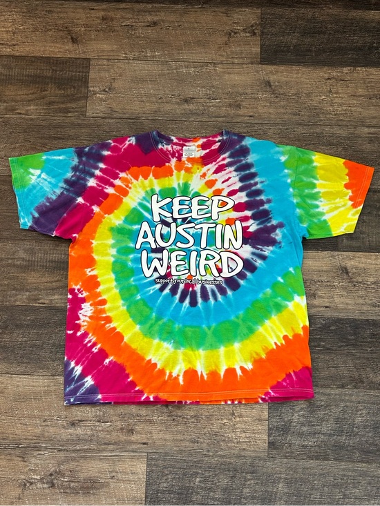 Anvil Other - Cool Oversized Vintage Tie Dye Short Sleeve Tee “Keep Austin Weird” Size 2XL
